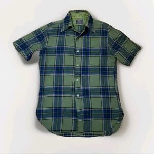Vintage Pendleton Men's Plaid 100%‎ Wool Short Sleeve Shirt Size Medium USA 60s